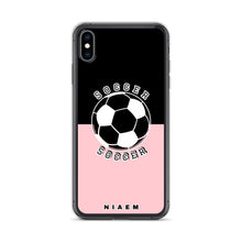 Load image into Gallery viewer, Soccer iPhone Case (Black &amp; Pink 3)