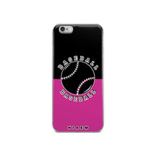 Load image into Gallery viewer, Baseball iPhone Case (Black &amp; Pink)