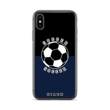 Load image into Gallery viewer, Soccer iPhone Case (Black &amp; Navy)