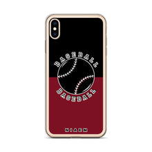 Load image into Gallery viewer, Baseball iPhone Case (Black &amp; Red 2)