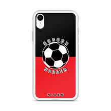 Load image into Gallery viewer, Soccer iPhone Case (Black &amp; Red 1)