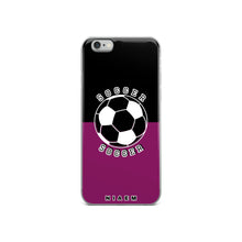 Load image into Gallery viewer, Soccer iPhone Case (Black &amp; Pink 6)