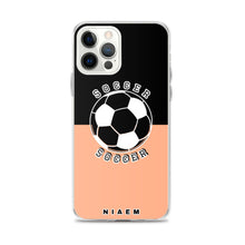 Load image into Gallery viewer, Soccer iPhone Case (Black &amp; Orange 2)