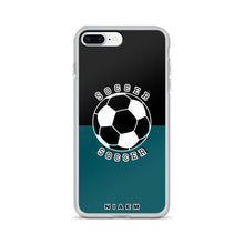 Load image into Gallery viewer, Soccer iPhone Case (Black &amp; Blue 4)