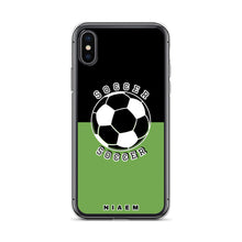 Load image into Gallery viewer, Soccer iPhone Case (Black &amp; Green)