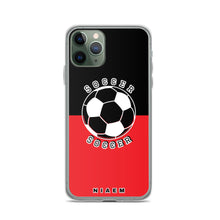 Load image into Gallery viewer, Soccer iPhone Case (Black &amp; Red 1)