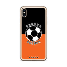 Load image into Gallery viewer, Soccer iPhone Case (Black &amp; Orange)