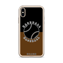 Load image into Gallery viewer, Baseball iPhone Case (Black &amp; Brown)