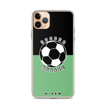 Load image into Gallery viewer, Soccer iPhone Case (Black &amp; Green 4)