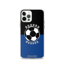 Load image into Gallery viewer, Soccer iPhone Case (Black &amp; Blue 2)