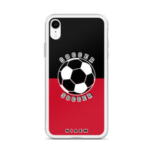 Load image into Gallery viewer, Soccer iPhone Case (Black &amp; Red)