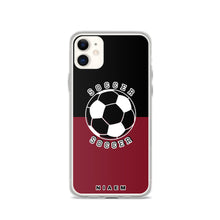 Load image into Gallery viewer, Soccer iPhone Case (Black &amp; Red 2)