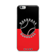 Load image into Gallery viewer, Baseball iPhone Case (Black &amp; Red 1)