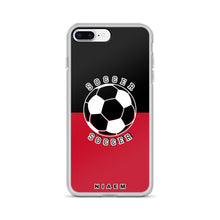 Load image into Gallery viewer, Soccer iPhone Case (Black &amp; Red)