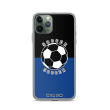 Load image into Gallery viewer, Soccer iPhone Case (Black &amp; Blue 2)