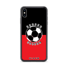 Load image into Gallery viewer, Soccer iPhone Case (Black &amp; Red 1)