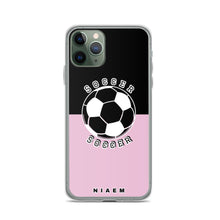 Load image into Gallery viewer, Soccer iPhone Case (Black &amp; Pink 4)