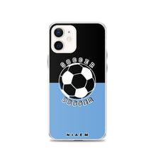 Load image into Gallery viewer, Soccer iPhone Case (Black &amp; Blue 1)