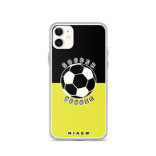 Load image into Gallery viewer, Soccer iPhone Case (Black &amp; Yellow 3)