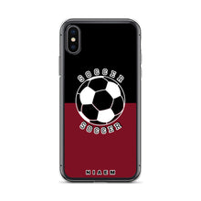 Load image into Gallery viewer, Soccer iPhone Case (Black &amp; Red 2)