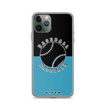 Load image into Gallery viewer, Baseball iPhone Case (Black &amp; Blue)