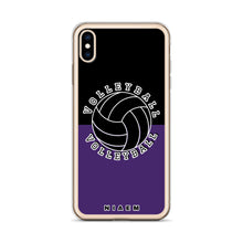 Load image into Gallery viewer, Volleyball iPhone Case (Black &amp; Purple)