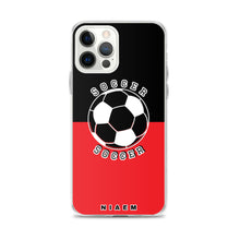 Load image into Gallery viewer, Soccer iPhone Case (Black &amp; Red 1)