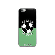 Load image into Gallery viewer, Soccer iPhone Case (Black &amp; Green 4)