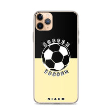Load image into Gallery viewer, Soccer iPhone Case (Black &amp; Yellow 2)