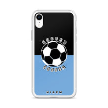 Load image into Gallery viewer, Soccer iPhone Case (Black &amp; Blue 1)
