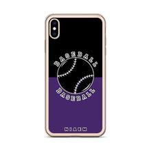 Load image into Gallery viewer, Baseball iPhone Case (Black &amp; Purple)