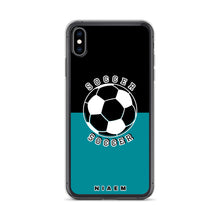 Load image into Gallery viewer, Soccer iPhone Case (Black &amp; Blue 3)