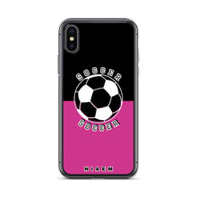 Load image into Gallery viewer, Soccer iPhone Case (Black &amp; Pink 5)