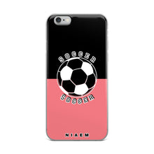 Load image into Gallery viewer, Soccer iPhone Case (Black &amp; Pink 2)