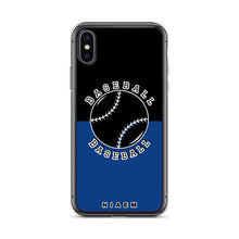 Load image into Gallery viewer, Baseball iPhone Case (Black &amp; Blue 2)