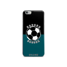 Load image into Gallery viewer, Soccer iPhone Case (Black &amp; Blue 4)