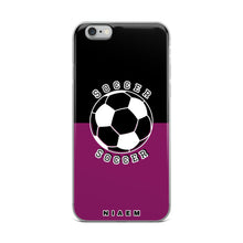 Load image into Gallery viewer, Soccer iPhone Case (Black &amp; Pink 6)