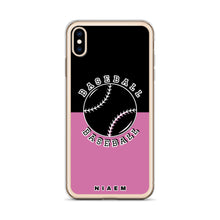 Load image into Gallery viewer, Baseball iPhone Case (Black &amp; Pink 1)