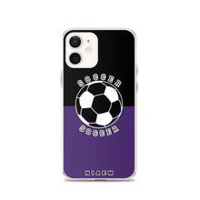 Load image into Gallery viewer, Soccer iPhone Case (Black &amp; Purple)
