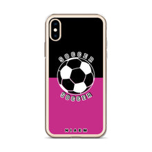 Load image into Gallery viewer, Soccer iPhone Case (Black &amp; Pink)