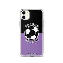 Load image into Gallery viewer, Soccer iPhone Case (Black &amp; Purple 1)