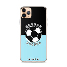Load image into Gallery viewer, Soccer iPhone Case (Black &amp; Blue 6)
