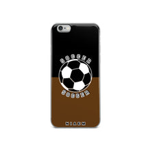 Load image into Gallery viewer, Soccer iPhone Case (Black &amp; Brown)
