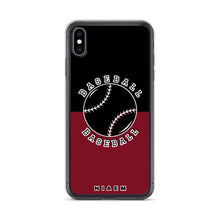 Load image into Gallery viewer, Baseball iPhone Case (Black &amp; Red 2)