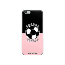 Load image into Gallery viewer, Soccer iPhone Case (Black &amp; Pink 3)