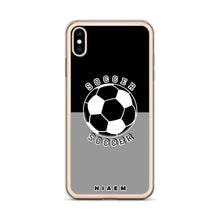Load image into Gallery viewer, Soccer iPhone Case (Black &amp; Grey 1)