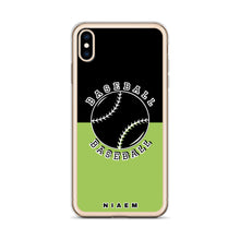 Load image into Gallery viewer, Baseball iPhone Case (Black &amp; Green 3)