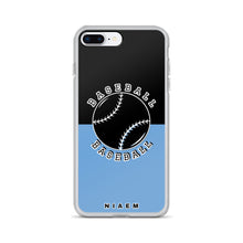 Load image into Gallery viewer, Baseball iPhone Case (Black &amp; Blue 1)