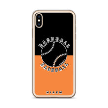 Load image into Gallery viewer, Baseball iPhone Case (Black &amp; Orange 1)