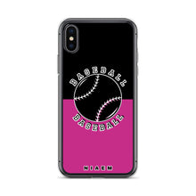 Load image into Gallery viewer, Baseball iPhone Case (Black &amp; Pink)